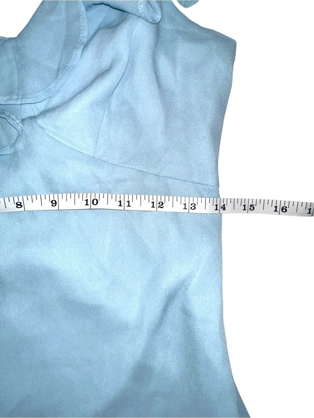NWT Abercrombie & Fitch Light Blue Ruffle Chiffon Mini Dress SMALL